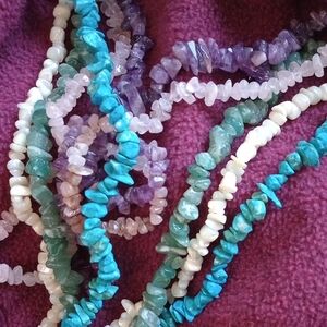 5 Multicolor Stone Beaded Necklaces